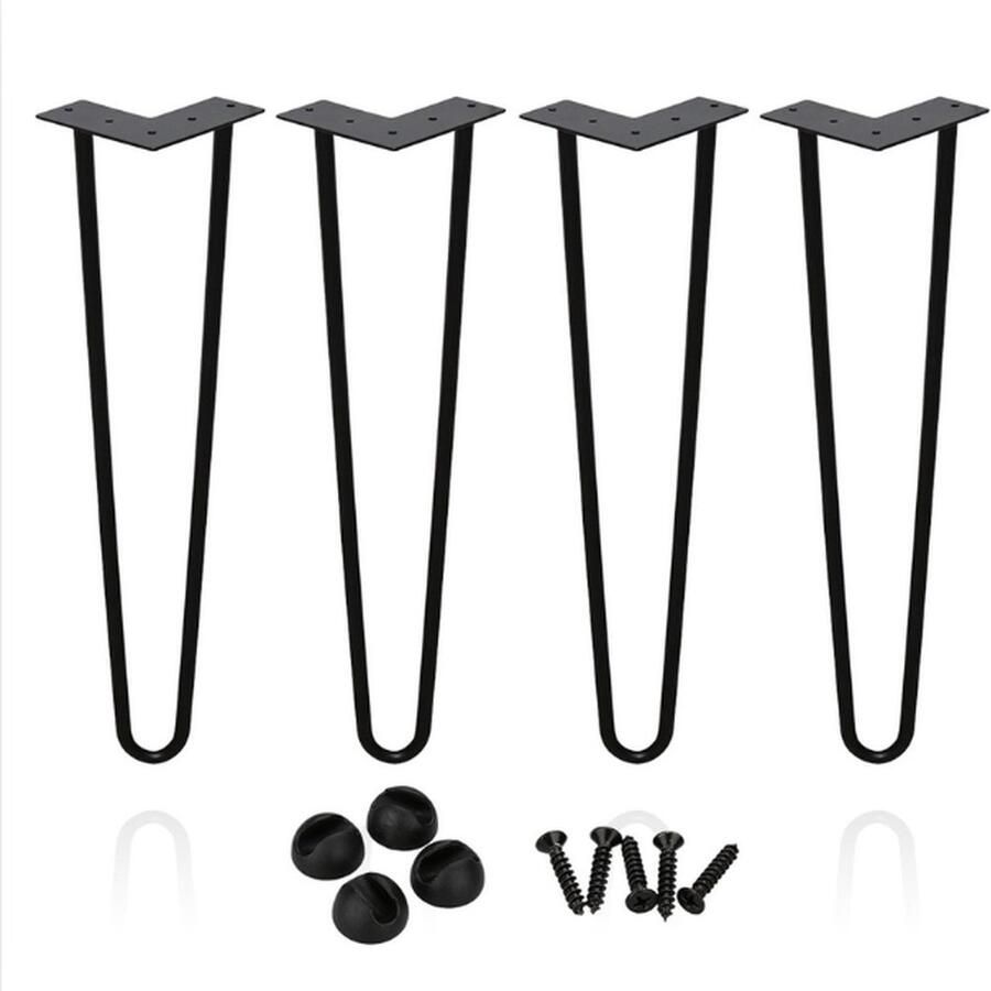 4x Tafelpoten staal Haarspeld tafelpoten Heavy Duty tafelpoten staal DIY tabel frame 2 stokjes 40cm