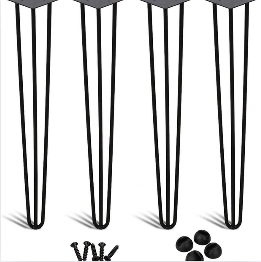 4x Tafelpoten staal Haarspeld tafelpoten Heavy Duty tafelpoten staal DIY tabel frame 3 stokjes 45cm
