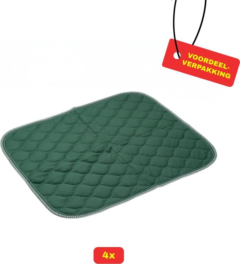 4x Wasbare stoelbeschermer Groen- 40 x 50 cm Incontinentie onderlegger stoel of bed Voordeelverpakking!