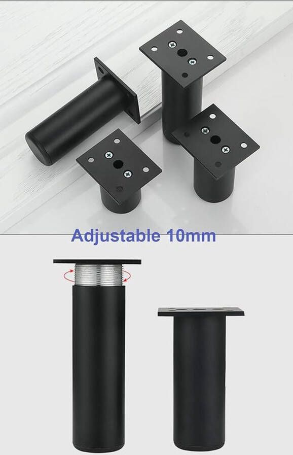 4xMeubelpoten 80MM Meubels Benen Kast Voeten Aluminium Keuken Voeten Bank Voeten Metalen Tafel Benen Meubelvoeten TV Bureau Benen