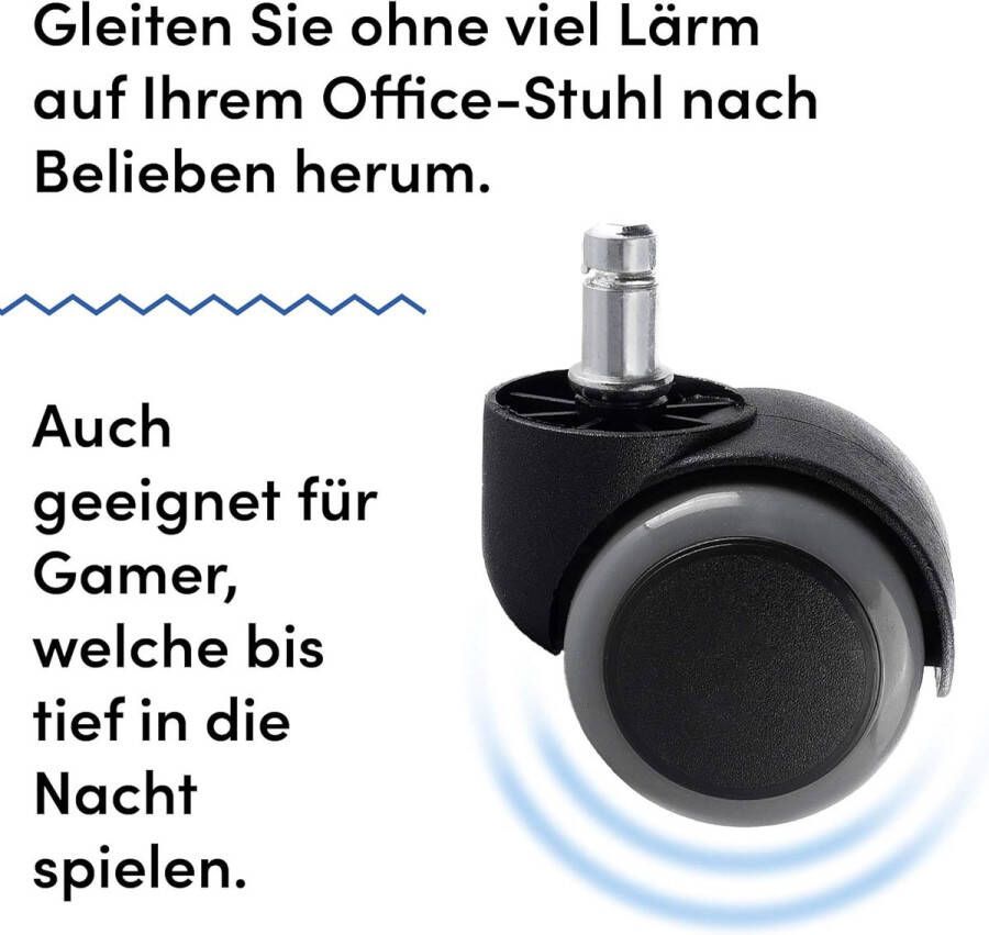5 bureaustoel wielen 11 mm – wieltjes voor harde vloeren voor alle oppervlakken: parket harde vloeren laminaat – wielen voor bureaustoelen bureaustoel draaistoel