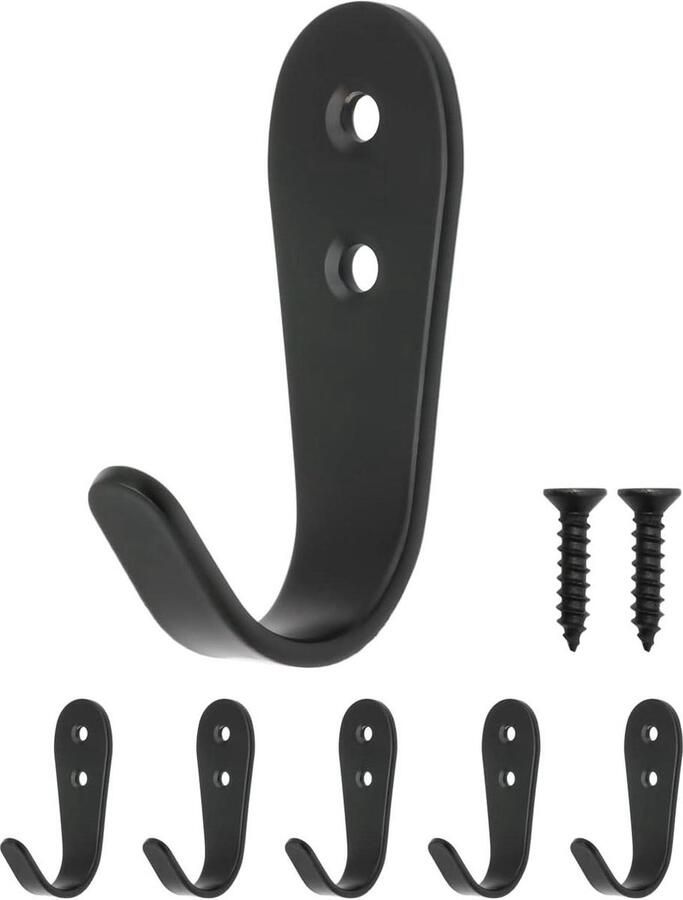5 classic iron hooks wardrobe and clothes furniture kitchen design set of 5 black large