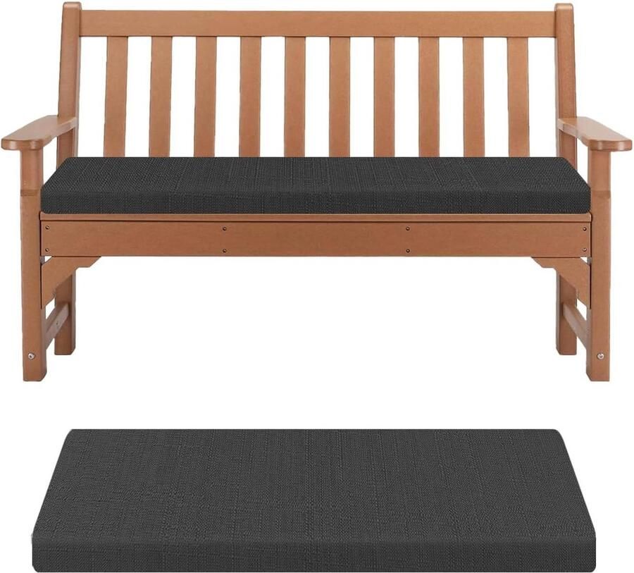 5 cm dik zwart bankkussen met ritssluiting afneembare overtrek stoelkussen voor bank schommels vensterbank 100 x 35 x 5 cm Bankkussen