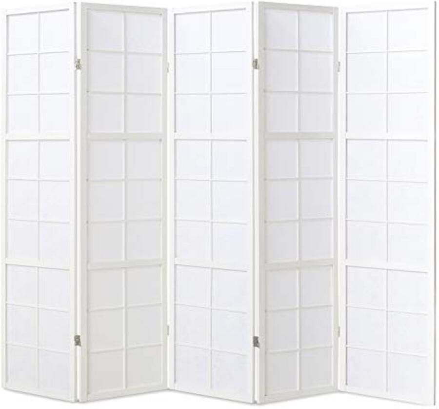 5-delige houten paravent voor elegante ruimteverdeling