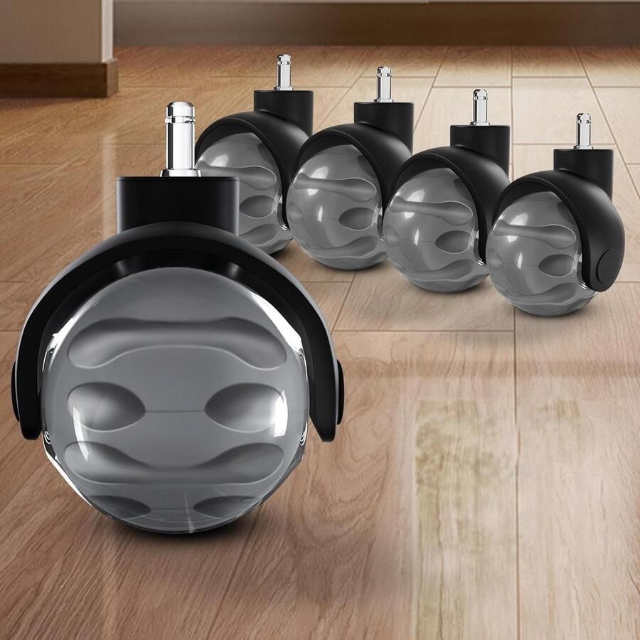 5-delige set grijze bureaustoelwielen 11 x 22 mm tapijten harde vloeren vloerbeschermingsmat gamingstoelwielen duurzaam stil glad Chair Casters(tyres)