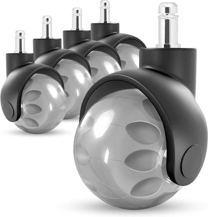 5-delige set Vervangende wiel voor bureaustoel 2 inch zware wieltjes voor op wieltjes universele pasvorm voor bureaustoelwielen -Ball Furniture Wheels Universele wielen- grijs