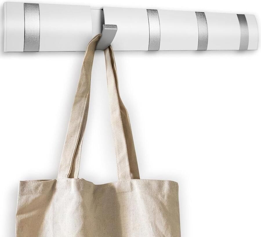 5 garderobehaken moderne ruimtebesparende garderobelijst inklapbaar garderobelijst wit wandhaken zelfklevend en schroeven haaklijst kledinghaken voor jassen sjaals badkamer