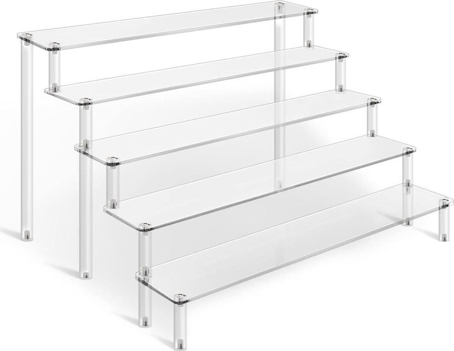 5-laags doorzichtige Acryl risers displaystandaard voor actiefiguren display verzamelobjecten desserthouder duurzame vitrine displayplank speelgoed juwelen beeldjes cosmetica