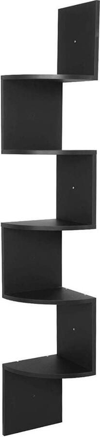 Rootz Living Rootz 5-laags hoekrek zwevende plank boekenkast ruime opbergruimte 25 cm x 156 cm x 25 cm gemaakt van MDF (E1) PVC fineer