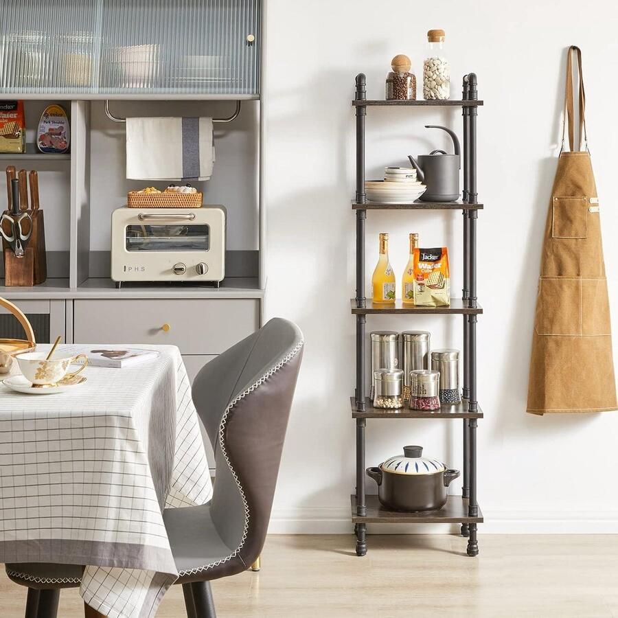 5-laags ladderplank opbergplanken vintage industrieel plantendisplayrek boekenkast voor woonkamer TMJ405G