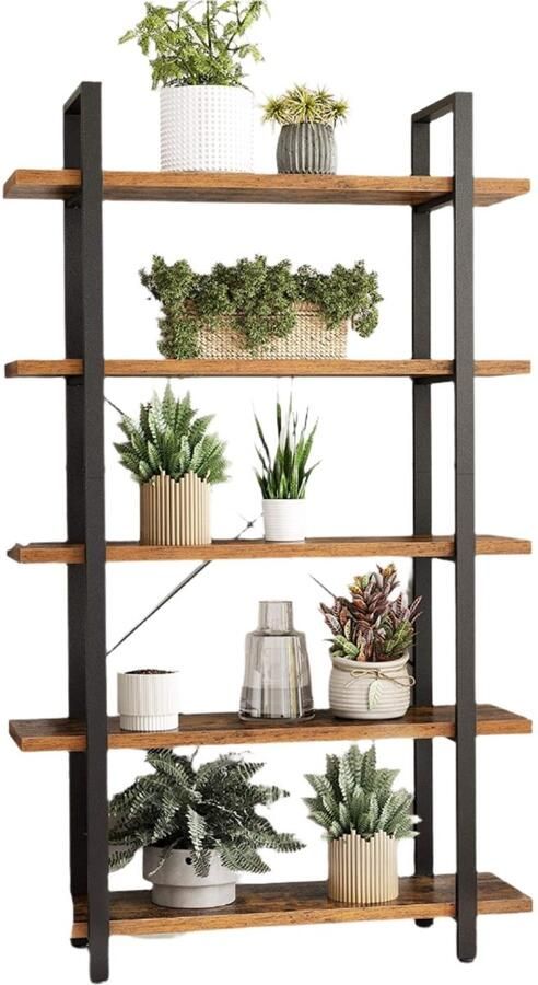5 Level boekenkast staande plank vintage industriële boekenplank robuust en knap 33 5 cm x 105cm x 177 5 cm