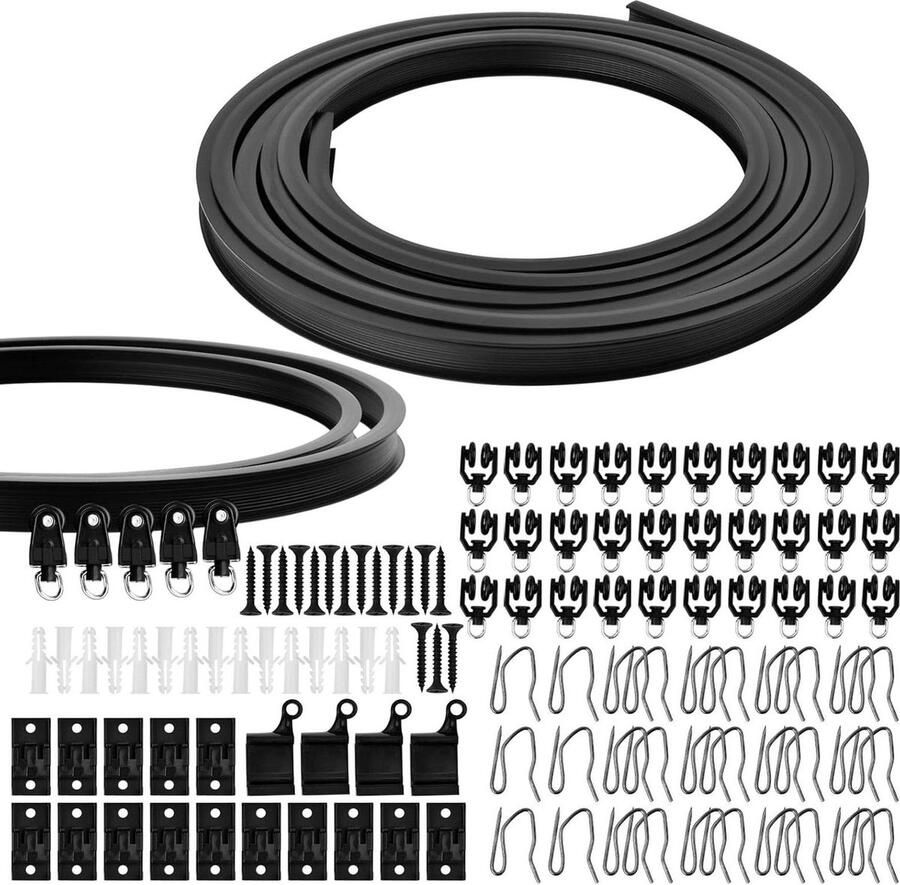 5 meter flexibele gordijnrail gebogen gordijnrail muur gordijnrail buigbare gordijnrail erker gordijnrail roomdivider gordijnrail douchehoek gordijnrail RV-rail zwart