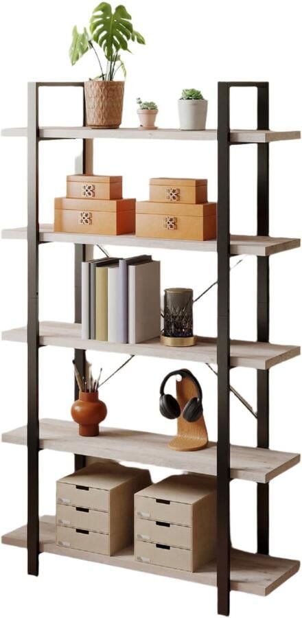 5 niveau staande plank boekenkast display plank verstelbare stabiliteit 105 cm x 33 5 cm x 177 5 cm
