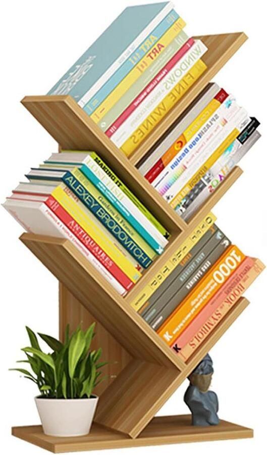 5-niveaus houten boomvormige boekenkast voor woonkamer werkkamer kinderkamer en kantoor