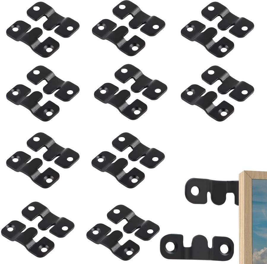 5 paar (10 stuks) fotolijstbeugels inbouw fotolijsthangers voor fotolijsten kunstwerken posters hoofdborden klokken spiegels (zwart)