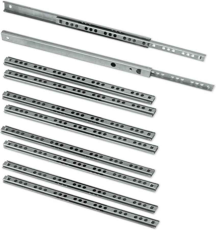 5-paren Schuifregelaars Set (10 stuks)- Kogelglijbanen- 17 mm x 278 mm- Verzinkt- Geschikt voor Laden- Geëxtraheerd Deel- Glad en Stabiel Bewegen- Eenvoudig te Installeren- Ideaal voor Kast Schrank en Opberg Laden- Geschikt voor Thuis en Werkplekken