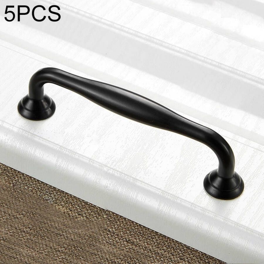 5 STKS 6291A-96 Eenvoudige kastdeur Handgreep Lade Kledingkast Zinklegering Handvat (zwart)