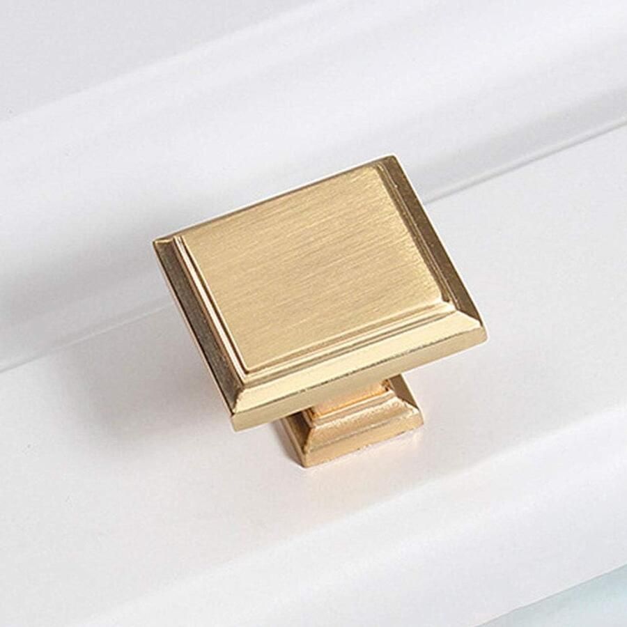 5 STKS Lade Knoppen Geborsteld Goud Elegante Knoppen Kast Knoppen Vierkante Lade Trekt Hardware voor Keuken en Badkamer Meubels Handvatten