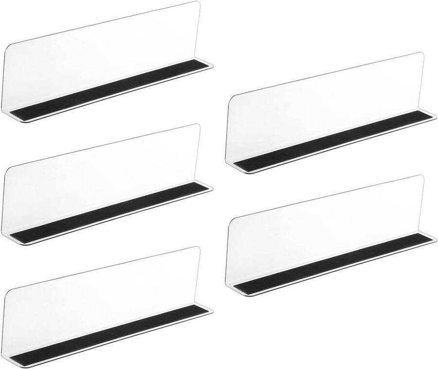 5 stuks acryl verdelers voor kasten transparant set van 305 cm lang inclusief 6 lange en kleine plankverdelers