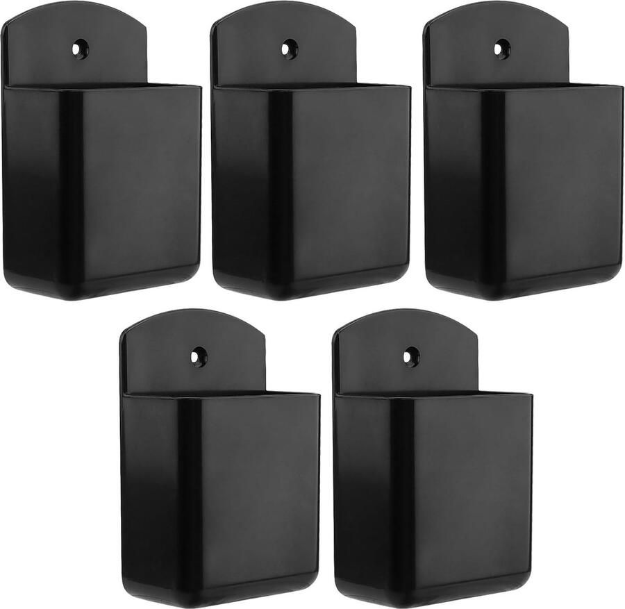 5 stuks afstandsbedieninghouders zelfklevend afstandsbediening houder voor afstandsbediening kantoor schrijfwaren opbergdoos 6 4 x 3 5 x 10 cm zwart