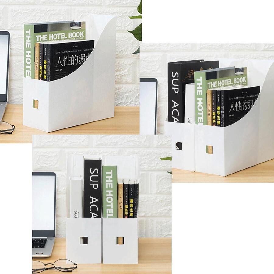 5 Stuks File Magazine Houder Opvouwbaar Bureau Archief Opslag Wit tijdschriftenhouder wand