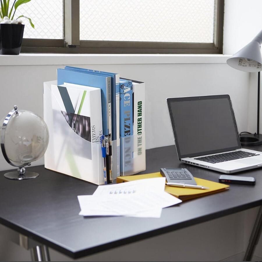 5 Stuks File Magazine Houder Wit Opvouwbaar voor Bureau Archief en Opslag Transparant tijdschriftenhouder wand