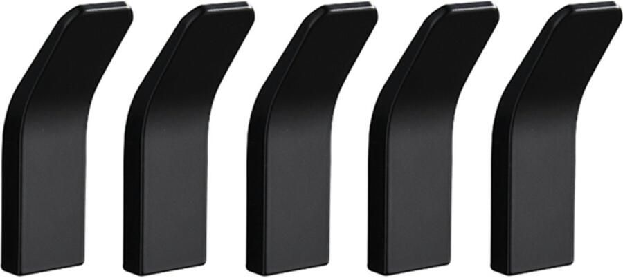 5 stuks Haak Haken Muurhaak Kapstokhaak Kapstok haakjes zwart metaal 7*2.8*2cm Er hoeven geen gaten te worden geponst Geschikt voor Keuken Badkamer Eenvoudig te installeren