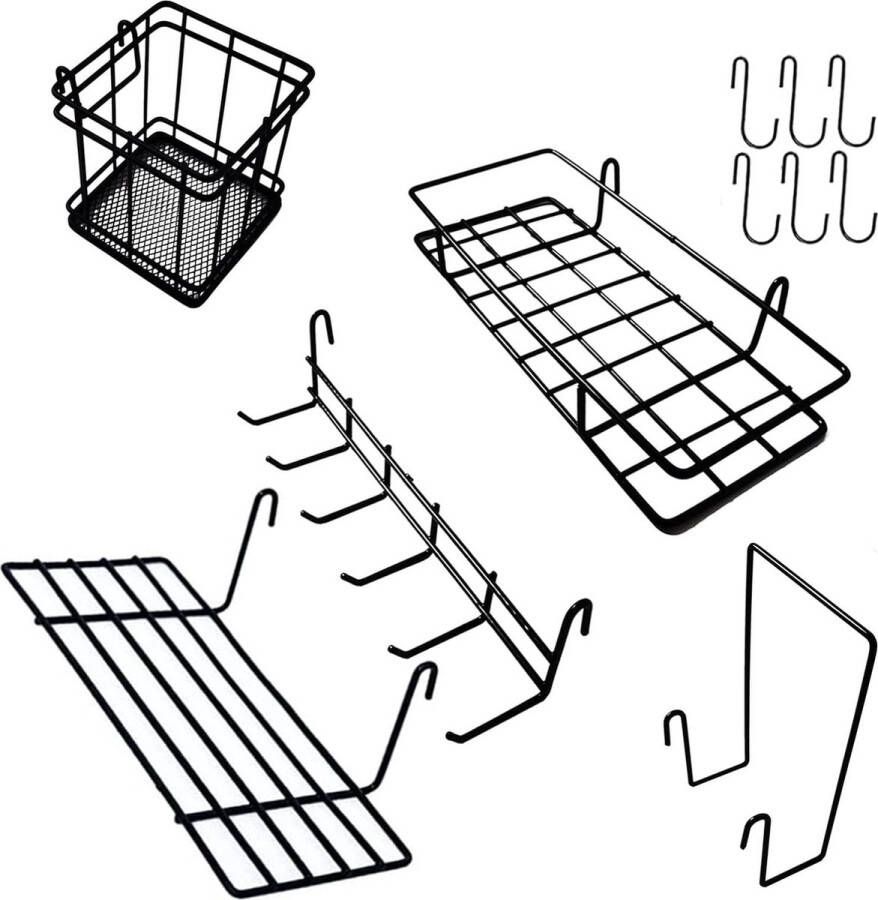 5 stuks hangmanden hakenrek & hangrek penhouder haakhouder roosterwandaccessoires wandrooster accessoires voor draadgaas