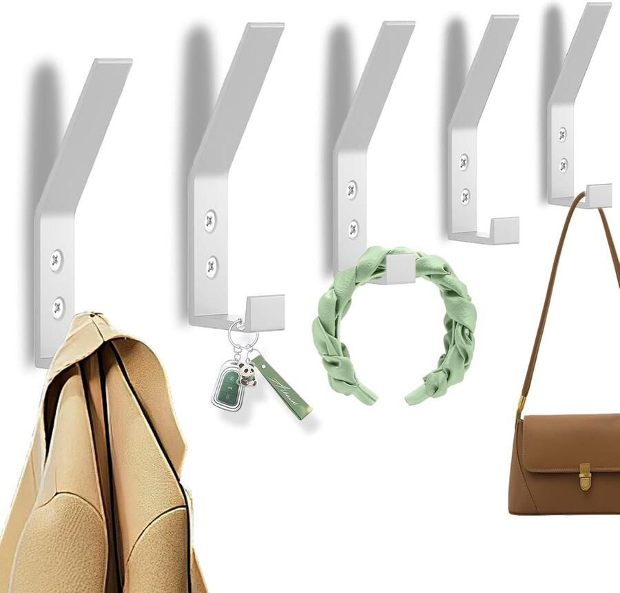 5 Stuks Jashaken Kledinghaken Moderne Kapstokhaken Zwart Hoge Sterkte