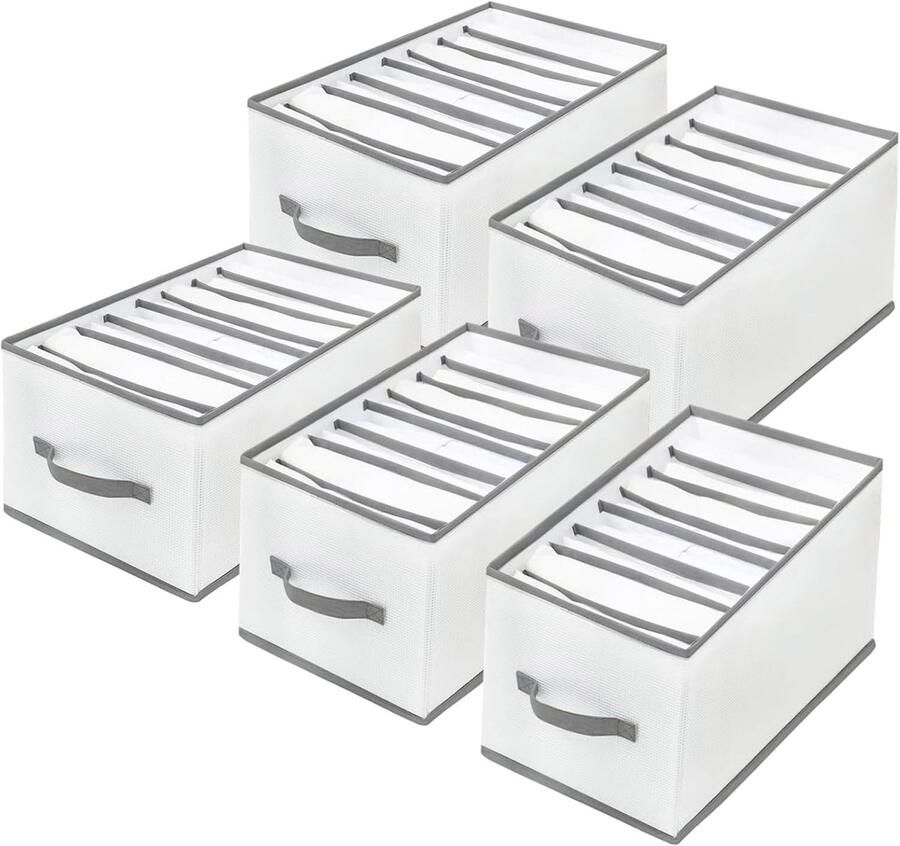 Allecto Plus Kledingkast Organizer met 8 Compartimenten en Opvouwbaar Ontwerp Handige Broek- en Trui Organiser 40 x 25 x 20 cm