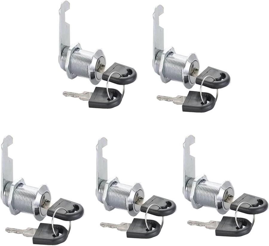 5 Stuks Ladekast Sloten Cam Lock voor Ladekast Kluis Brievenbus Beveiliging met 2 Sleutels