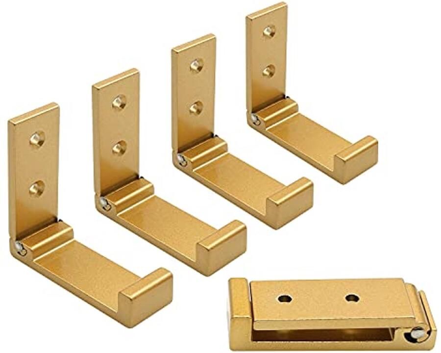 5 Stuks Opvouwbare Kapstokhaken Aluminium Wandhaken voor Badkamer Slaapkamer en Paskamer