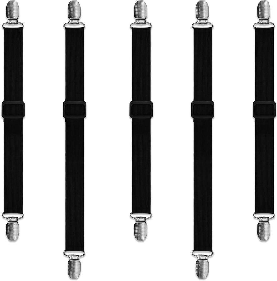 5 stuks verstelbare tafelkleedklemmen Ideaal voor buiten Zwarte tafelkleedhouders Geschikt voor tafelkleden beddengoed en matrassen