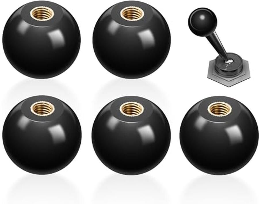 5 Stuks Zwarte Bakeliet Bal Handvat Kogelgreepknop en Hendel Knop voor Werktuigmachines