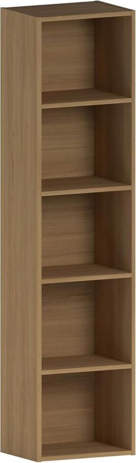 5-Tier Kubus Boekenkast Eiken Houten Rekken voor Kantoor en Woonkamer