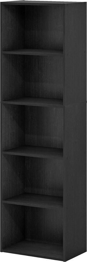 5-traps omkeerbare boekenkast met open plank zwart hout Luder moderne opbergoplossing