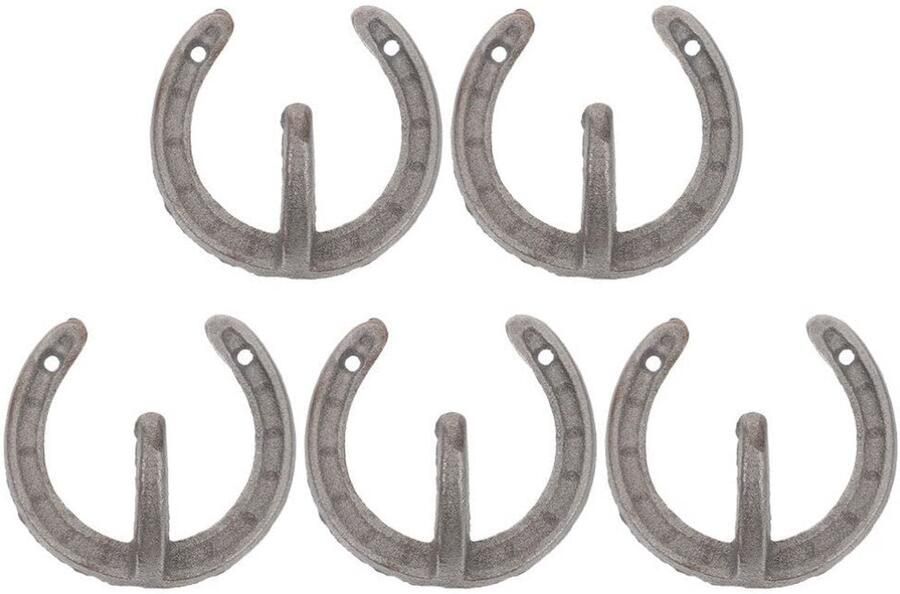 5 x hoefijzerhaken gietijzeren kapstokhaken metalen hoedenhaken sleutelhaken badhanddoekhouder rustieke westerse inrichting