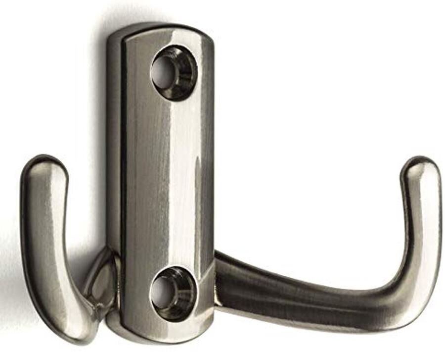 Sotech 10 stuks kapstokhaken Julie RVS-look 70 x 47 mm incl. bevestigingsschroeven