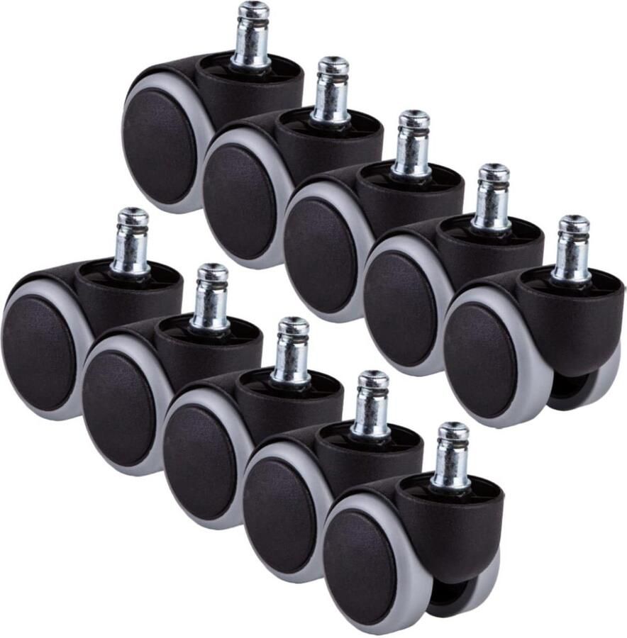 50 mm rubberen rolstoelwielen 10 stuks universele zwenkwielen met korte stengels Ø 11 mm