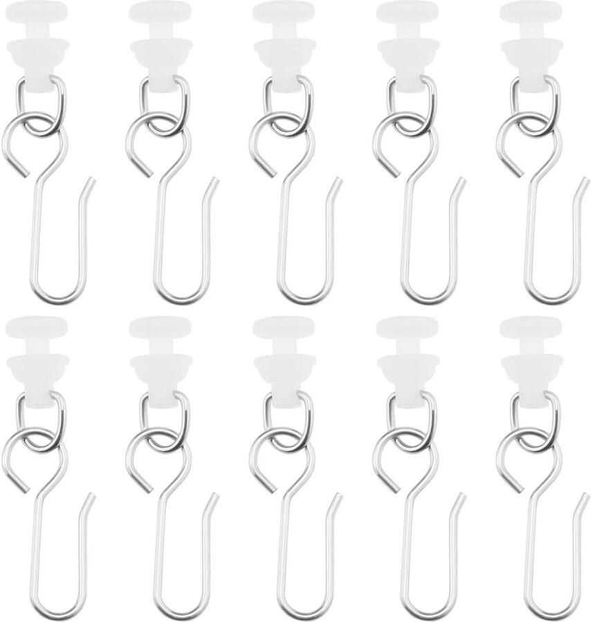 S-vormige Gordijn Track Glider Haken 50 Sets Gordijn Opknoping Rail Haken Glide Rollers Voor Gordijnen RV Douchegordijn Plafond Kroonluchter Hangers