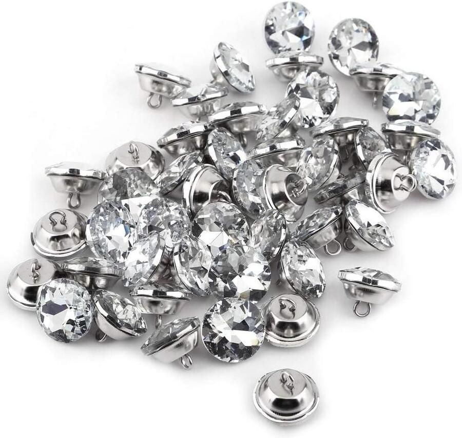50 stks Kristal Knoppen Strass Diamante Knoppen Voor Kleding Ambachten Hoofdeinde Decoratie 20mm