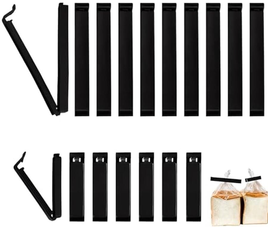 50 stuks grote sluitclips voor zakken 6 cm en 11 cm Zwarte sluitklemmen voor keuken en tafel