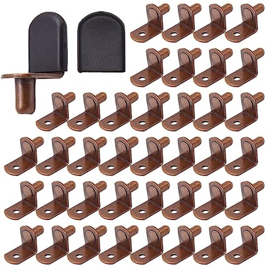 50 Stuks L-Vormige Plankhouders met Steunpennen Ideaal voor Boekenkasten en Rekken