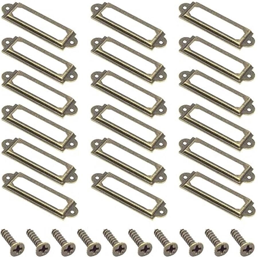 50 stuks metalen labelhouder voor kast en ladekast Tagframe voor dozen en huisdecoratie