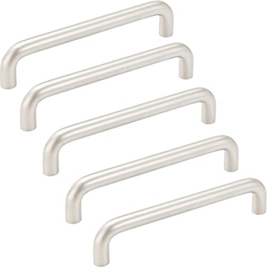 50 stuks Meubelgrepen 160 mm inox look mat booggreep