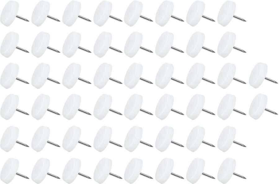 50 stuks meubelpootspijkers 20 mm wit Stoelpoot Beschermers Vloerbescherming kunststof Glijspijkers Stoel- tafelpootbeschermers