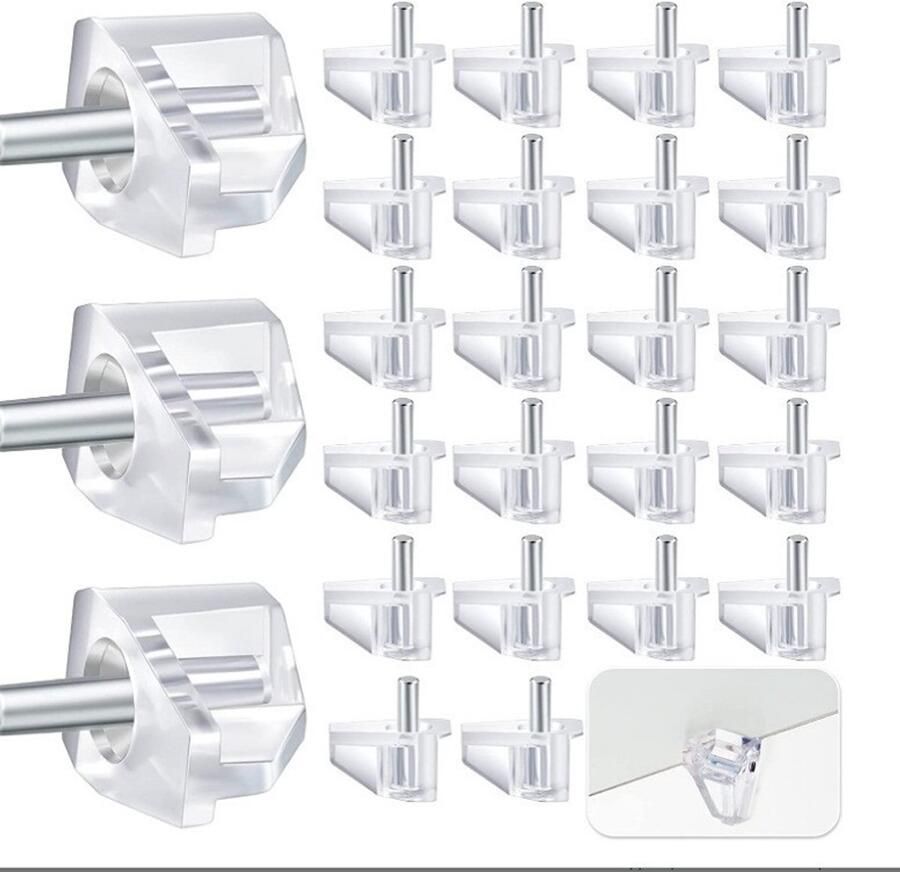 50 stuks plankbeugels 5 mm plank ondersteuning pennen kastplank pennen doorzichtige plastic vervangende pennen voor keuken planken keukenmeubilair boekenkasten plankpennen