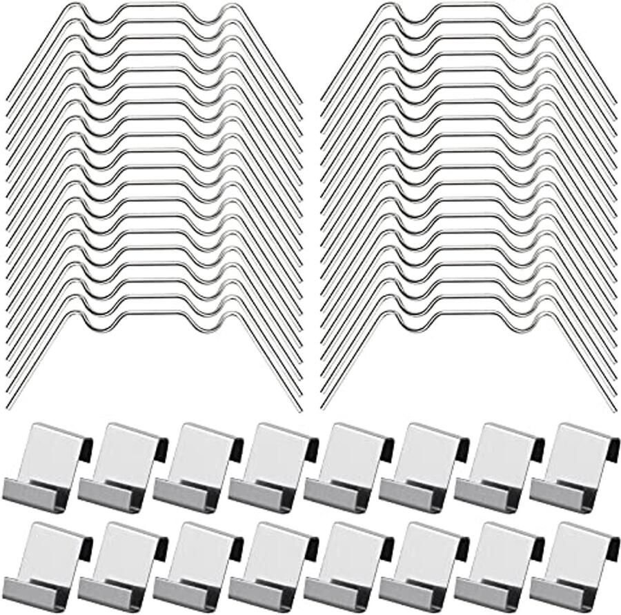 50 stuks roestvrijstalen broeikas klemmen met Z-clips voor glazen klemmen