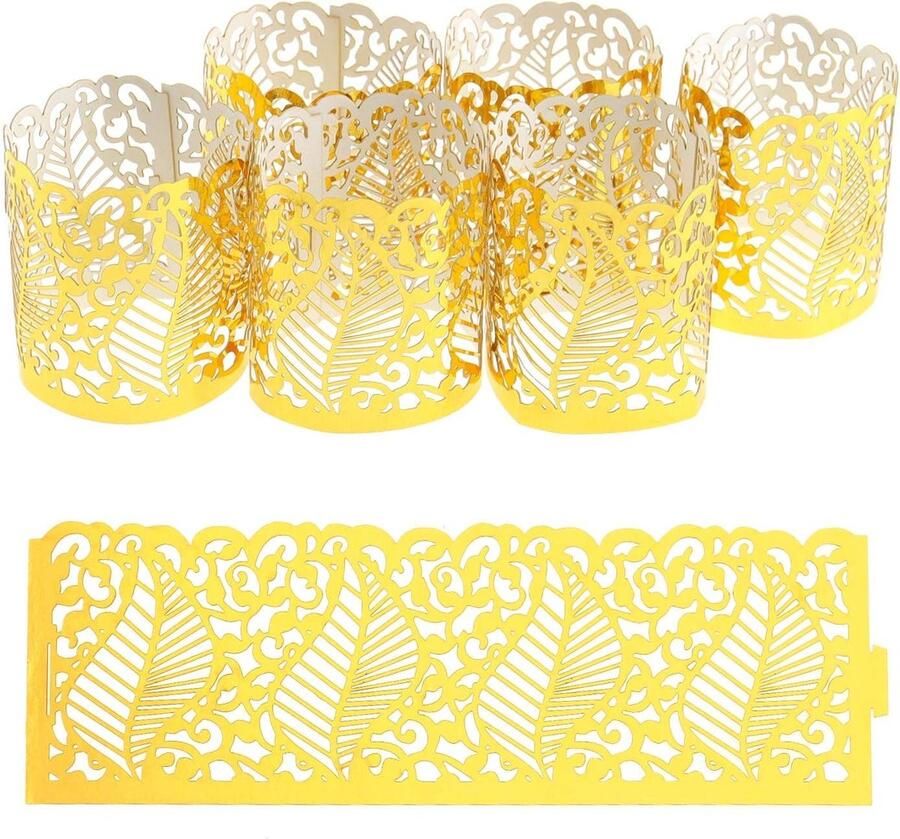 50 Stuks Theelicht Kaars Houders voor Votive Centerpieces Decoratieve Laser Gesneden Papier Lampenkappen voor Bruiloft Verjaardag en Baby Shower