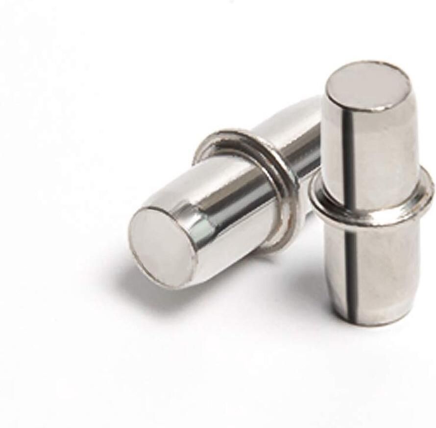 50 stuks vernikkelde veerplank steunpennen cilindrische vorm plank haringen voor vaste kast boekenkast